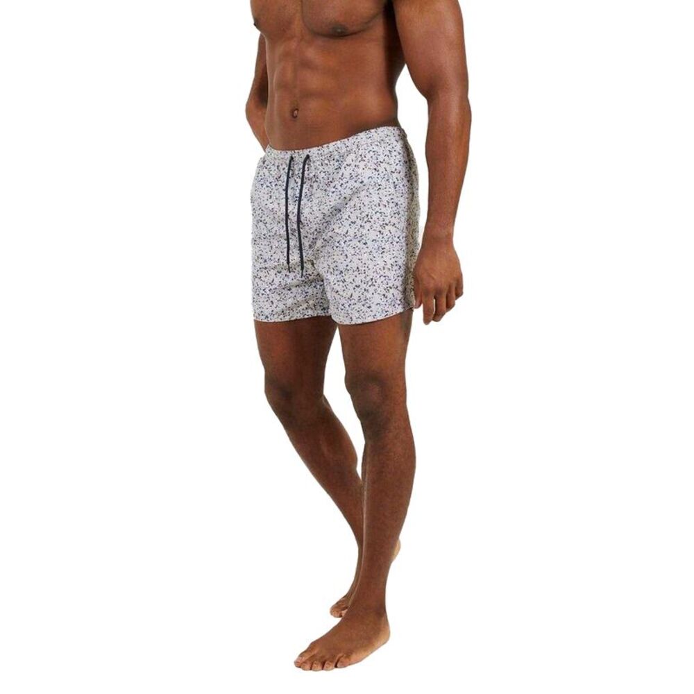 Brave Soul Mens Printed Swim Shorts / Gray Print